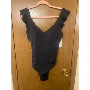 New black one piece swimsuit large